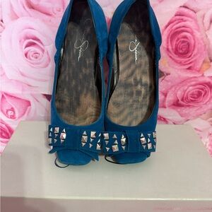 Jessica Simpson Teal Studded Flats